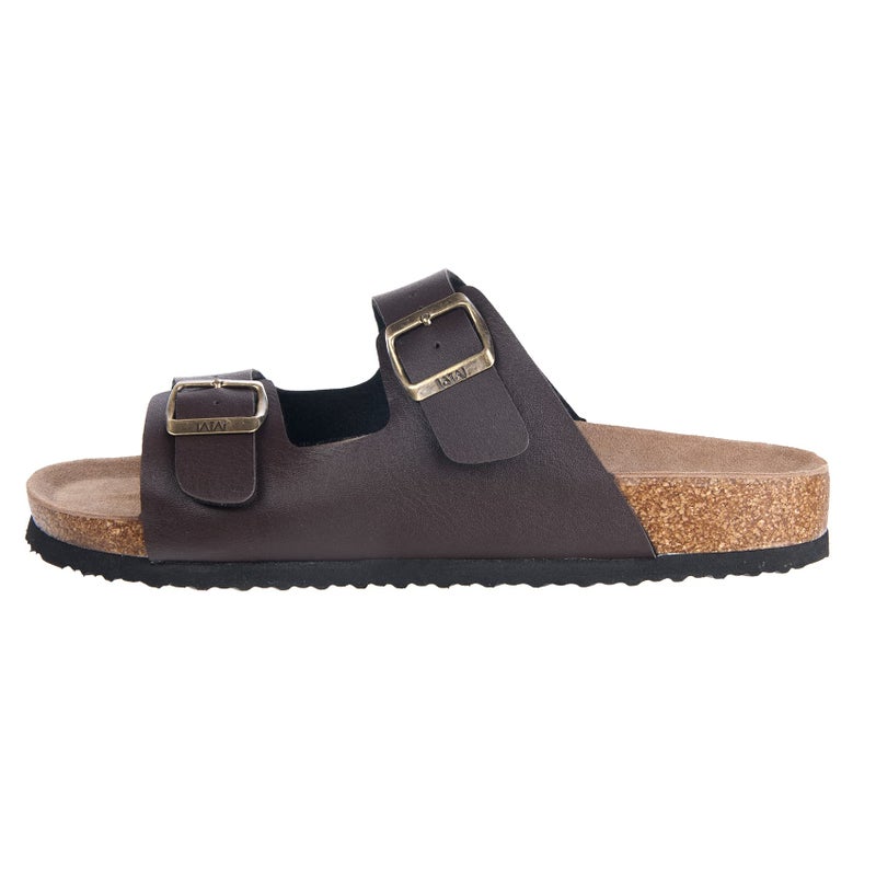 WTW Women's Cork Footbed Sandals Cow Suede Summer Slide Sandals for Women with Adjustable Strap Buckle Open Toe Outdoor Beach Sandals 2025 - Image 3